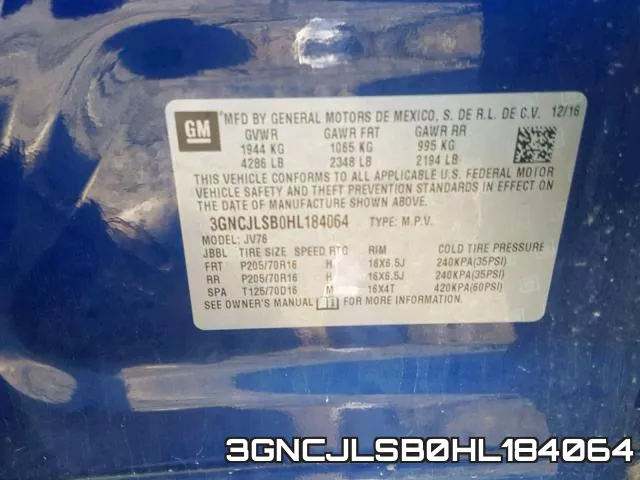 3GNCJLSB0HL184064 фото 2