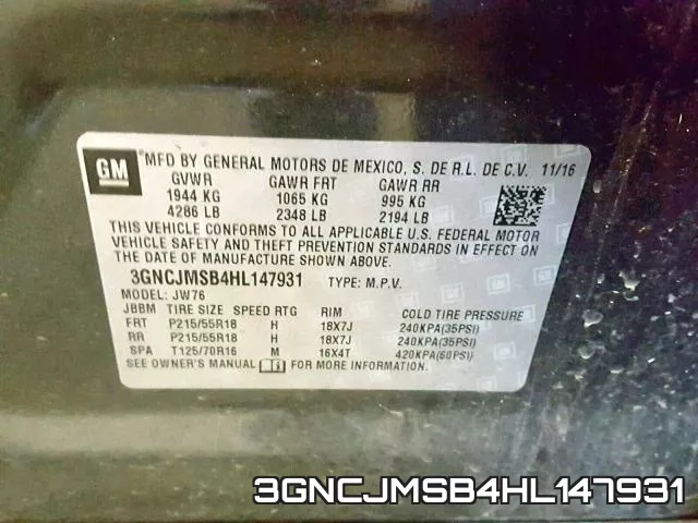 3GNCJMSB4HL147931 фото 2