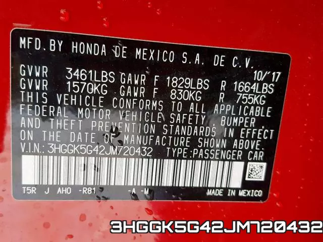 3HGGK5G42JM720432 фото 2