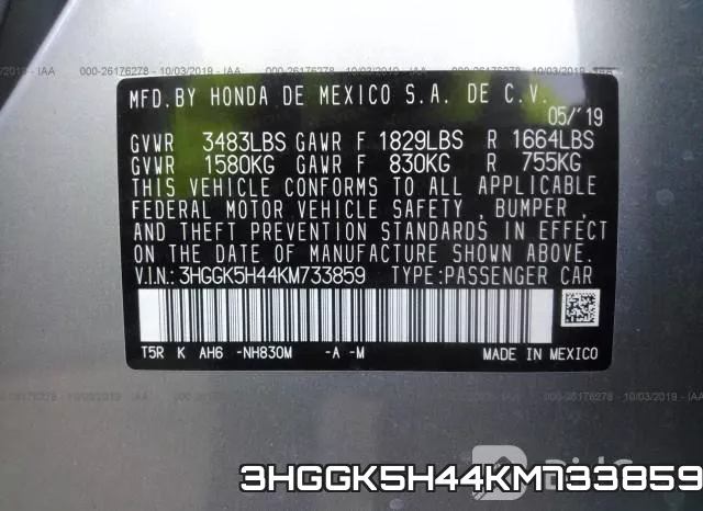 3HGGK5H44KM733859 фото 10