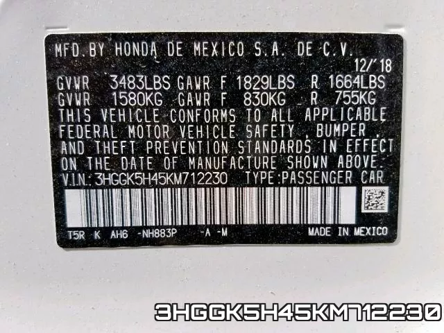 3HGGK5H45KM712230 фото 2
