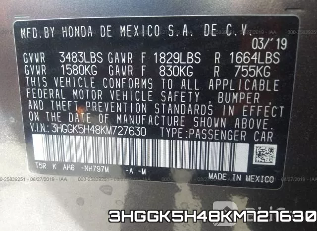 3HGGK5H48KM727630 фото 10