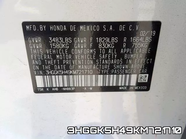 3HGGK5H49KM721710 фото 2