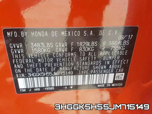 3HGGK5H55JM715149 фото 2
