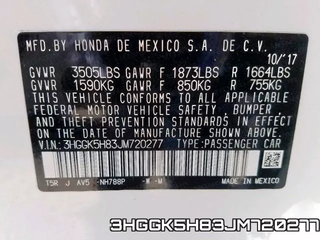 3HGGK5H83JM720277 фото 2