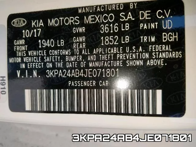 3KPA24AB4JE071801 фото 2