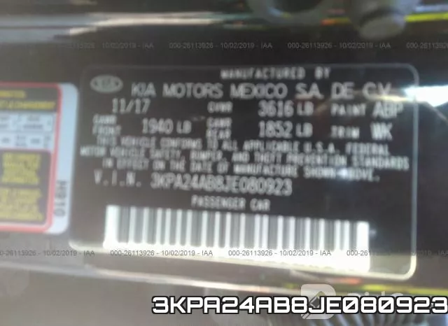 3KPA24AB8JE080923 фото 10