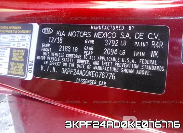 3KPF24AD0KE076776 фото 10
