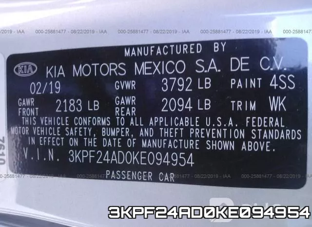 3KPF24AD0KE094954 фото 10
