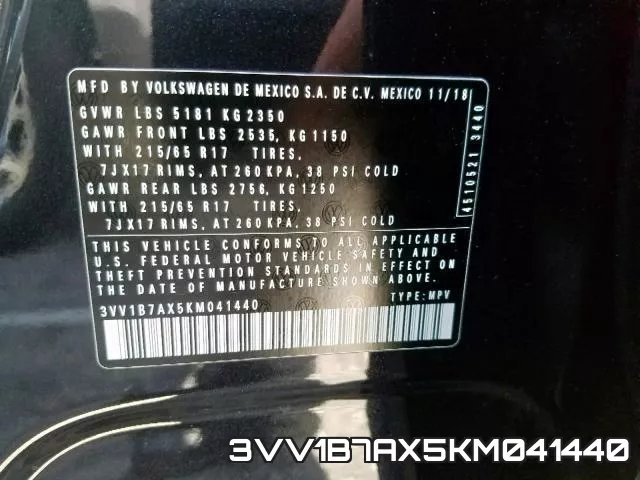 3VV1B7AX5KM041440 фото 2