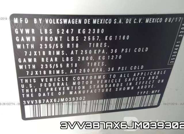 3VV3B7AX6JM039302 фото 10