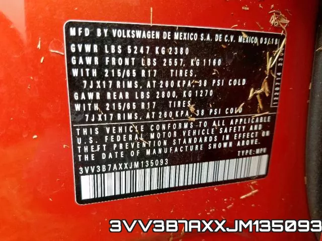 3VV3B7AXXJM135093 фото 2