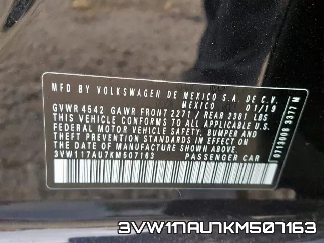 3VW117AU7KM507163 фото 2