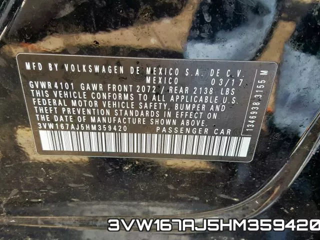3VW167AJ5HM359420 фото 2