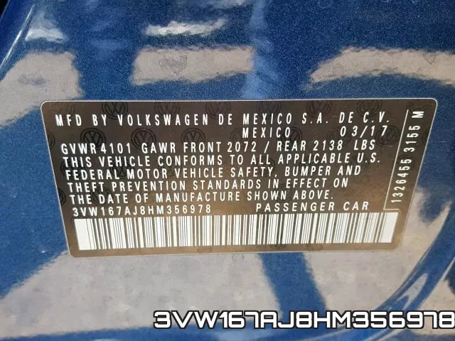 3VW167AJ8HM356978 фото 2