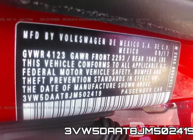 3VW5DAAT8JM502419 фото 10