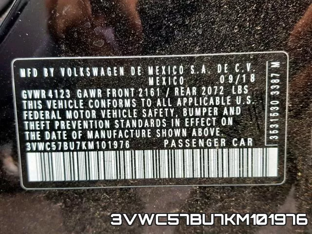 3VWC57BU7KM101976 фото 2
