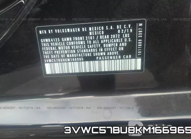 3VWC57BU8KM166965 фото 10