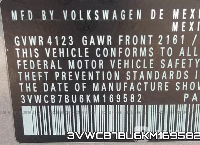 3VWCB7BU6KM169582 фото 10
