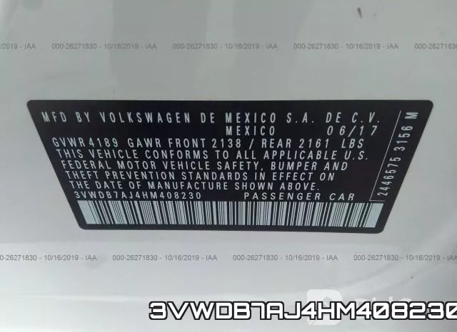 3VWDB7AJ4HM408230 фото 10
