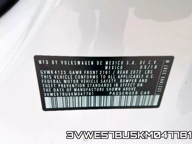 3VWE57BU5KM047781 фото 2