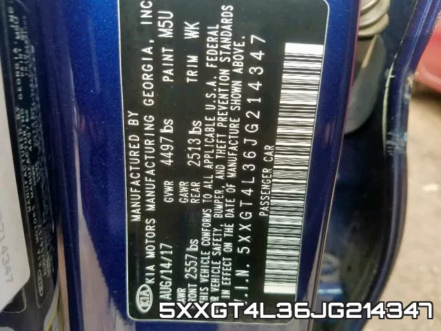 5XXGT4L36JG214347 фото 2