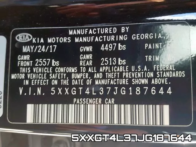 5XXGT4L37JG187644 фото 2