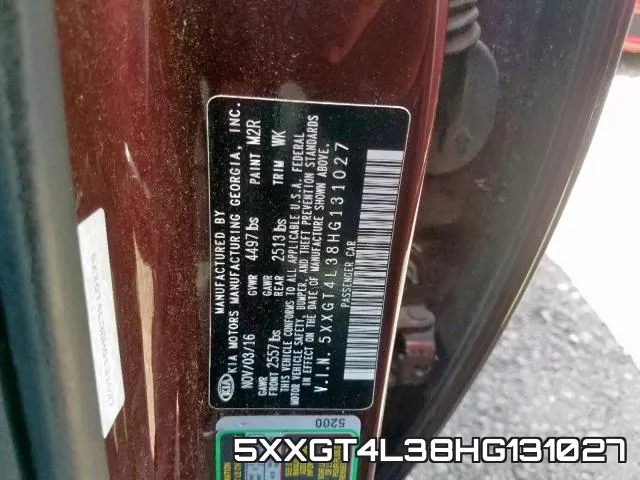 5XXGT4L38HG131027 фото 2