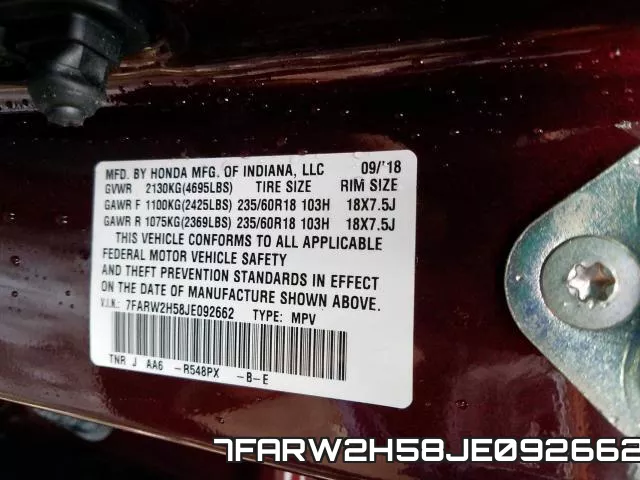 7FARW2H58JE092662 фото 2