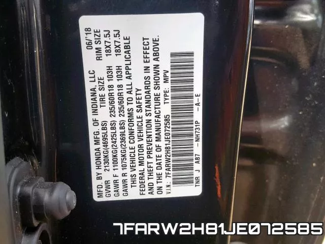 7FARW2H81JE072585 фото 2
