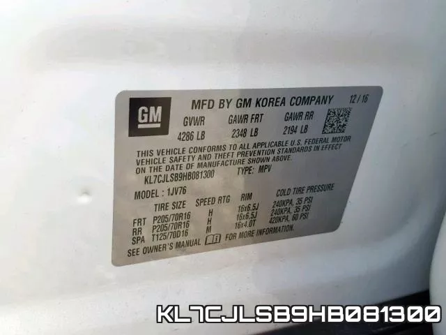 KL7CJLSB9HB081300 фото 2