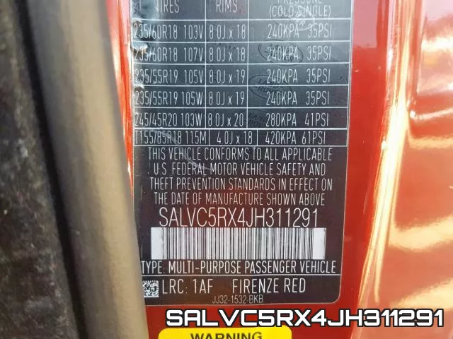SALVC5RX4JH311291 фото 2