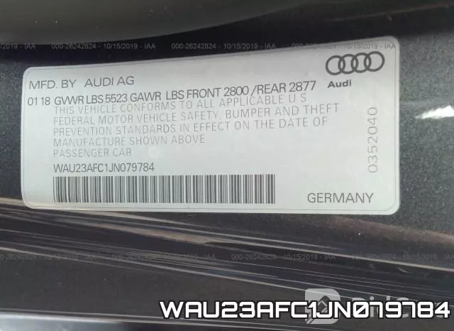 WAU23AFC1JN079784 фото 10