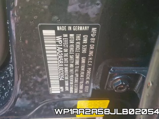 WP1AA2A58JLB02054 фото 2