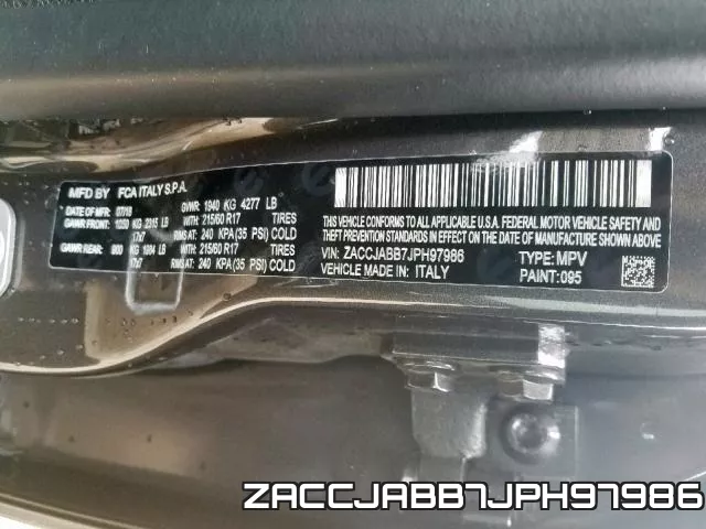 ZACCJABB7JPH97986 фото 2