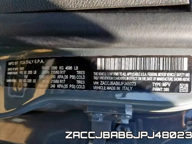 ZACCJBAB6JPJ48023 фото 2