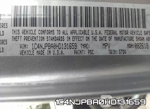 1C4NJPBA0HD131659 фото 9