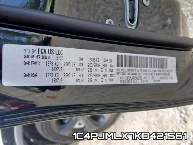 1C4PJMLX7KD421561 фото 2