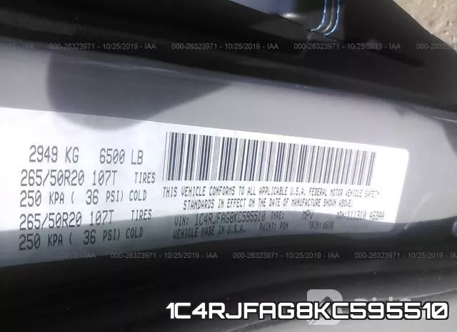 1C4RJFAG8KC595510 фото 10