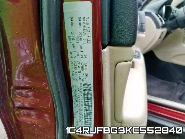 1C4RJFBG3KC552840 фото 2