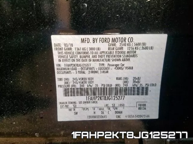 1FAHP2KT8JG125277 фото 2