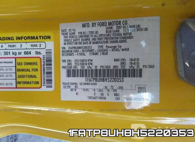 1FATP8UH8H5220353 фото 10