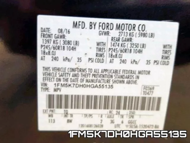1FM5K7DH0HGA55135 фото 2