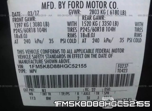 1FM5K8D88HGC52155 фото 10
