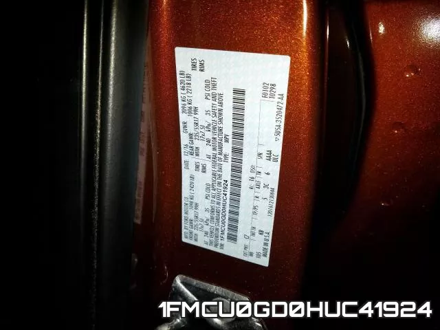 1FMCU0GD0HUC41924 фото 2