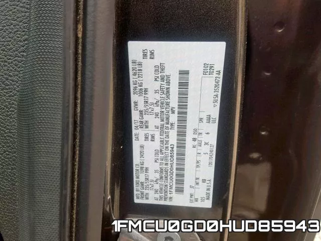1FMCU0GD0HUD85943 фото 2