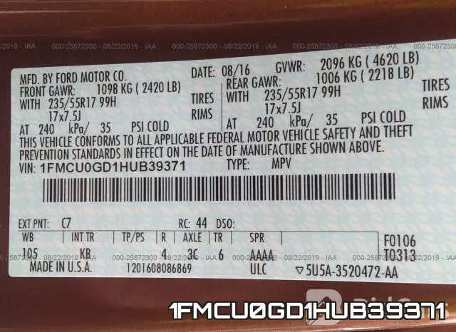 1FMCU0GD1HUB39371 фото 10