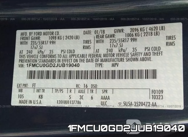 1FMCU0GD2JUB19040 фото 10