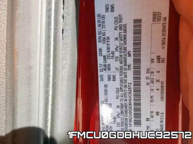 1FMCU0GD8HUC92572 фото 2