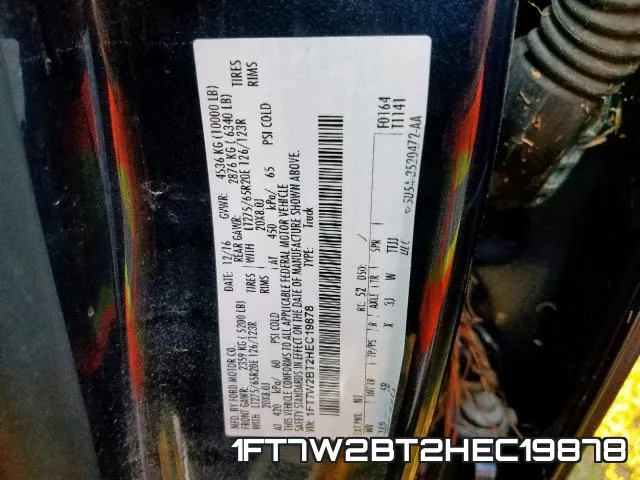 1FT7W2BT2HEC19878 фото 2